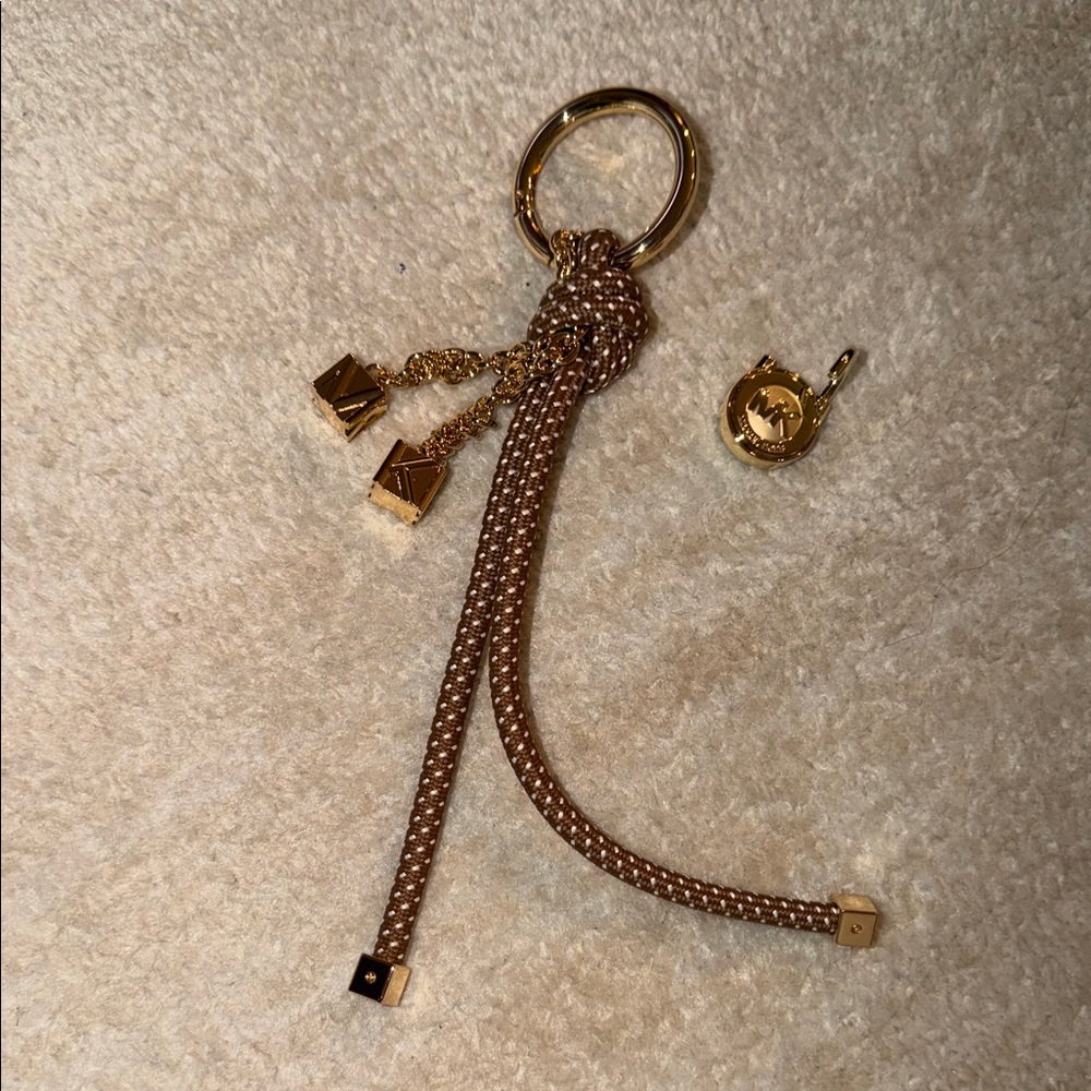Michael Kors Gold Keychain with Tassel and Charms